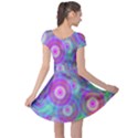 Circle Colorful Pattern Background Cap Sleeve Dress View2