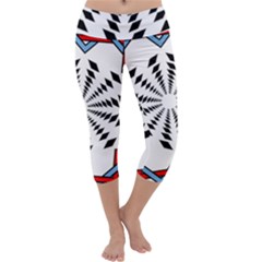 Star Illusion Mandala Capri Yoga Leggings by HermanTelo