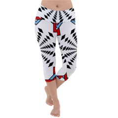 Star Illusion Mandala Lightweight Velour Capri Yoga Leggings by HermanTelo