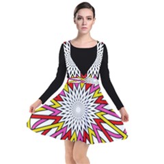 Sun Abstract Mandala Plunge Pinafore Dress by HermanTelo