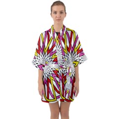 Sun Abstract Mandala Quarter Sleeve Kimono Robe by HermanTelo