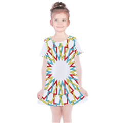 Wheel Complex Symbol Mandala Kids  Simple Cotton Dress by HermanTelo