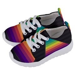 Background Rainbow Stripes Bright Kids  Lightweight Sports Shoes by Pakrebo