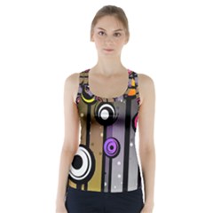 Abstract Flora Pinks Yellows Racer Back Sports Top by Pakrebo