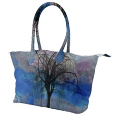 Tree Moon Sky Watercolor Painting Canvas Shoulder Bag by Pakrebo