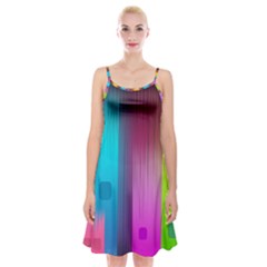 Abstract Background Colorful Spaghetti Strap Velvet Dress by Pakrebo