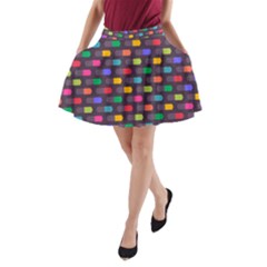 Background Colorful Geometric A-line Pocket Skirt by HermanTelo