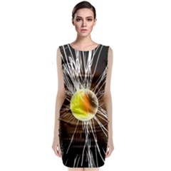 Abstract Exploding Design Sleeveless Velvet Midi Dress by HermanTelo