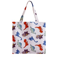 Pattern Dinosaurs Zipper Grocery Tote Bag by HermanTelo