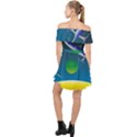 Rocket Spaceship Space Off Shoulder Chiffon Dress View2