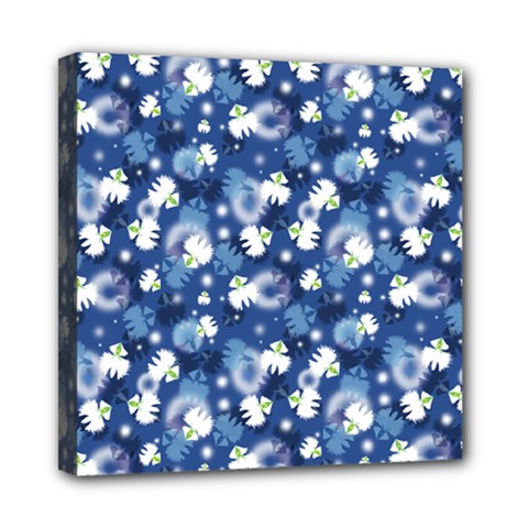 White Flowers Summer Plant Mini Canvas 8  X 8  (stretched) by HermanTelo