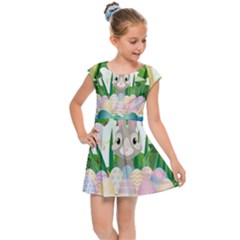 Graphic Easter Easter Basket Spring Kids  Cap Sleeve Dress by Pakrebo