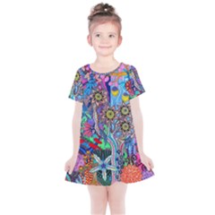 Abstract Forest  Kids  Simple Cotton Dress by okhismakingart