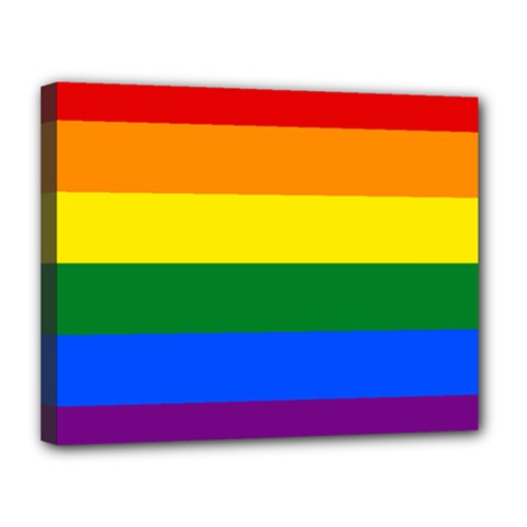 Lgbt Rainbow Pride Flag Canvas 14  X 11  (stretched) by lgbtnation