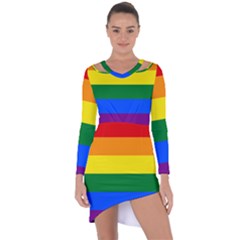 Lgbt Rainbow Pride Flag Asymmetric Cut-out Shift Dress by lgbtnation