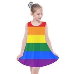 Lgbt Rainbow Pride Flag Kids  Summer Dress by lgbtnation