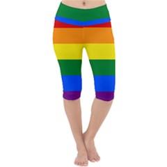 Lgbt Rainbow Pride Flag Lightweight Velour Cropped Yoga Leggings by lgbtnation