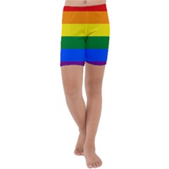 Lgbt Rainbow Pride Flag Kids  Lightweight Velour Capri Yoga Leggings by lgbtnation