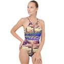 Castle Fortress Landmark Historical High Neck One Piece Swimsuit View1