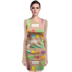 Abstract Background Colorful Sleeveless Velvet Midi Dress by HermanTelo