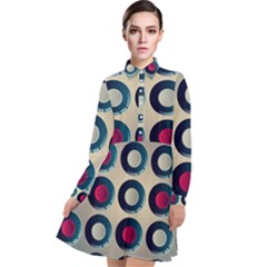 Background Colorful Abstract Long Sleeve Chiffon Shirt Dress by HermanTelo