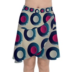 Background Colorful Abstract Chiffon Wrap Front Skirt by HermanTelo