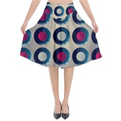 Background Colorful Abstract Flared Midi Skirt by HermanTelo