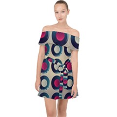 Background Colorful Abstract Off Shoulder Chiffon Dress by HermanTelo