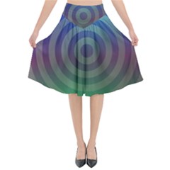 Blue Green Abstract Background Flared Midi Skirt by HermanTelo