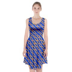 Blue Abstract Links Background Racerback Midi Dress by HermanTelo