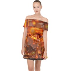 Eye Butterfly Evening Sky Off Shoulder Chiffon Dress by HermanTelo