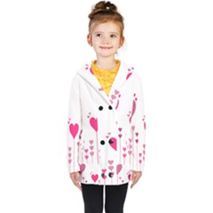 Heart Rosa Love Valentine Pink Kids  Double Breasted Button Coat by HermanTelo