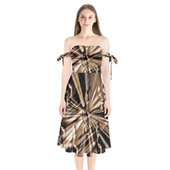 Music Clef Tones Shoulder Tie Bardot Midi Dress by HermanTelo