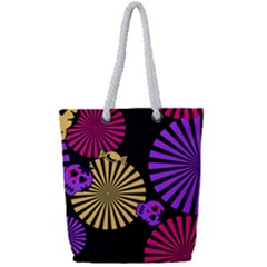 Seamless Halloween Day Dead Full Print Rope Handle Tote (small) by HermanTelo