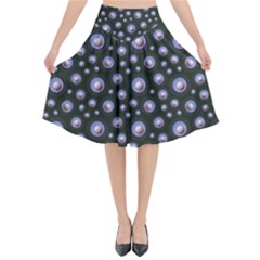 Seamless Pattern Background Circle Flared Midi Skirt by HermanTelo