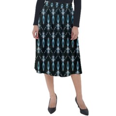 Seamless Pattern Background Black Classic Velour Midi Skirt  by HermanTelo