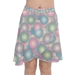 Seamless Pattern Pastels Background Chiffon Wrap Front Skirt by HermanTelo