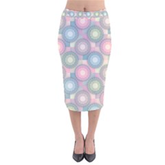 Seamless Pattern Pastels Background Velvet Midi Pencil Skirt by HermanTelo