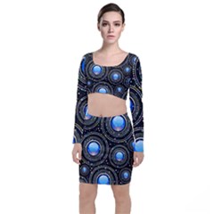 Abstract Glossy Blue Top And Skirt Sets by HermanTelo