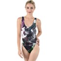 Abstract Science Fiction High Leg Strappy Swimsuit View1