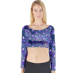 Kawaii Space Rocket Pattern Long Sleeve Crop Top by snowwhitegirl