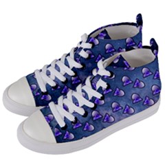 Kawaii Space Rocket Pattern Women s Mid-top Canvas Sneakers by snowwhitegirl