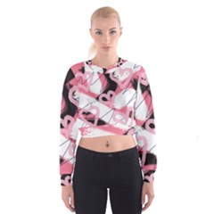 Heart Abstract Cropped Sweatshirt by snowwhitegirl