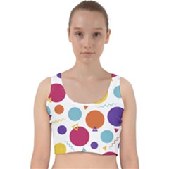 Background Polka Dot Velvet Racer Back Crop Top by HermanTelo