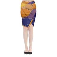 Autumn Waves Midi Wrap Pencil Skirt by HermanTelo