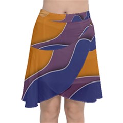 Autumn Waves Chiffon Wrap Front Skirt by HermanTelo