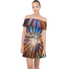 Background Spiral Abstract Off Shoulder Chiffon Dress by HermanTelo