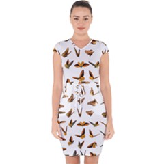 Butterflies Insect Swarm Capsleeve Drawstring Dress  by HermanTelo