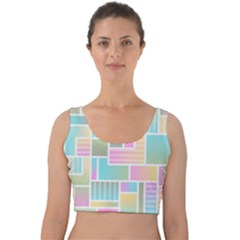 Color Blocks Abstract Background Velvet Crop Top by HermanTelo