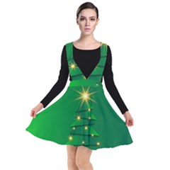 Christmas Tree Green Plunge Pinafore Dress by HermanTelo